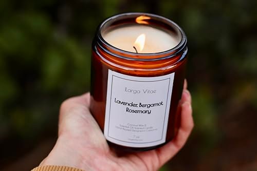 419XU0BWKaL._SL500_.jpg All-Natural Lavender, Bergamot, Rosemary Aromatherapy Candle, Pet-Safe, Eco-Friendly Vegan Coconut Wax. - Image 6