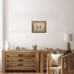 Uniro Vintage Gold Framed Easter Bunny Wall Art | Neutral Rabbit Canvas for Rustic Decor - 9x12 inch - Image 6