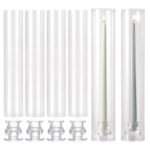 Volens Hurricane Glass Candle Holders - Set of 6, 14" Tall with Windproof Covers for Taper Candles. Perfect for Weddings & Home Decor. - Image 8