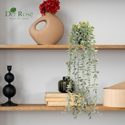 41A2mzIxKjL._SL500_.jpg Der Rose 1Pc Fake Eucalyptus Plant: Artificial Hanging Decor for Vintage Boho Farmhouse and Office Spaces. - Image 6