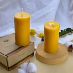 Natural Beeswax Pillar Candle Set - Smokeless, Dripless, Long-Lasting, 1.89x3.86 inch (2 Pack) for Home Decor & Prayers, Brown - Image 4