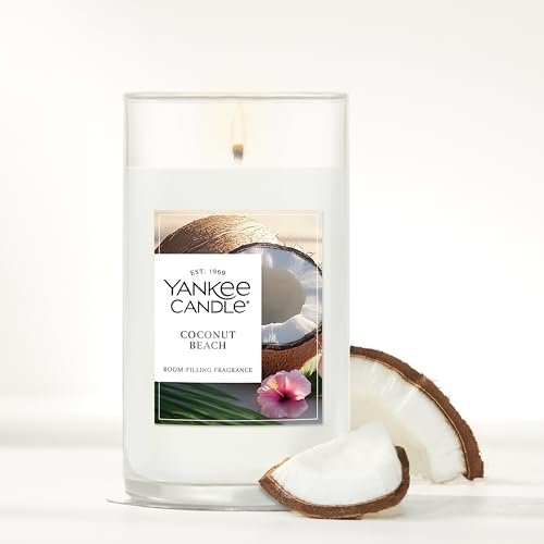 41AlluDWzL._SL500_.jpg Yankee Candle Medium Pillar in Coconut Beach: 14.25 oz, up to 115-hour burn time, premium wax blend for lasting fragrance. - Image 5