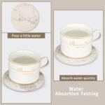 6-Pack White Marble Ceramic Coasters with Holder | Absorbent & Stylish Drink Accessories for Home & Gifts - Image 6