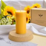 Natural Beeswax Pillar Candle Set - Smokeless, Dripless, Long-Lasting, 1.89x3.86 inch (2 Pack) for Home Decor & Prayers, Brown - Image 3