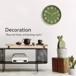 Roymnie 8-Inch Green Silent Wall Clock – Modern Battery-Operated Non-Ticking Decor for Kitchen, Office, Bathroom, Bedroom (Gold) - Image 7