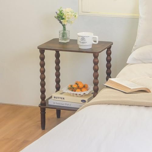 41C8Spgko3L._SL500_.jpg Fultyle Rustic Brown Side Table: Compact 2-Tier End Table with Storage for Small Spaces. - Image 8
