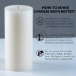 Set of 6 Unscented Ivory Pillar Candles - 2.8x4 inches, Dripless & Smokeless, 50-Hour Burn for Home, Christmas & Dinner Decor. - Image 6