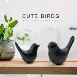 Notakia Black Small Bird Statues - Modern Home Decor Ornaments for Living Room, Bedroom, Office (2 Pcs) - Image 3