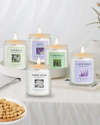 41Cim4Cr3wL._SL500_.jpg GITRANG 4-Pack Vanilla Candles, 30 oz, 200-Hour Aromatherapy for Home, Yoga, and Camping. - Image 5