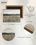 InSimSea Vintage Canvas Wall Art: Classical Champ Fleuri Oil Painting for Home & Bathroom, 12"x16" - Image 4