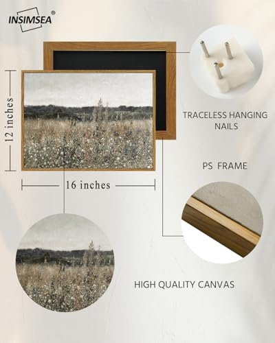 41DcbLu2pNL._SL500_.jpg InSimSea Vintage Canvas Wall Art: Classical Champ Fleuri Oil Painting for Home & Bathroom, 12"x16" - Image 4