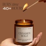 Sweet Water Decor Fall Soy Candles - Hot Cider, Cinnamon, Cloves, and Nutmeg - 9oz Amber Jar, 40-Hour Burn Time! - Image 6