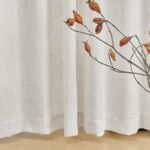 MYSKY HOME Linen Curtains for Living Room: Natural Semi-Sheer Drapes, 84" Length, 2 Panels, Farmhouse Boho Style, Back Tab for Sliding Glass Door, 50" Wide. - Image 5