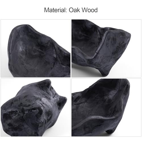 41F8chFqCaL._SL500_.jpg DN DECONATION 9.25" Oak Wood Decorative Bowl – Stylish Key, Fruit & Candy Holder, Boho Farmhouse Decor - Image 4
