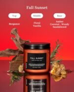 M&SENSE Baltic Amber Scented Candle - 11.6oz Clean Soy Wax, Non-Toxic, 70-Hour Burn, Perfect Housewarming Gift. - Image 2