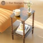 Fultyle Rustic Brown Side Table: Compact 2-Tier End Table with Storage for Small Spaces. - Image 5