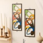 CroBlissful 2-Piece Mid Century Wall Art: Elegant Wooden Geometric Panels for Modern Decor - Image 3