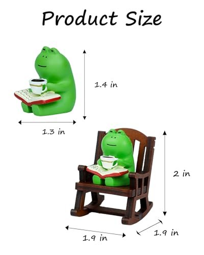 41GOriSEIWL._SL500_.jpg Mevodeata Mini Frog Figurine with Sofa - Adorable Resin Home Decor for Frog Lovers - Image 2