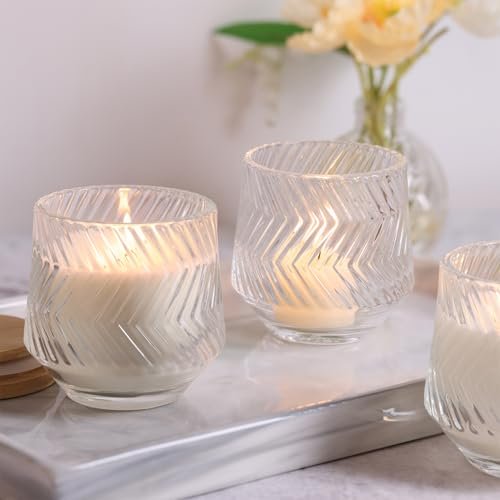 41GymfvuuTL._SL500_.jpg 8-Pack 7 OZ Clear Glass Candle Jars with Ribbed Design, Bamboo Lids, and Labels for Crafting & Gifts - Image 7