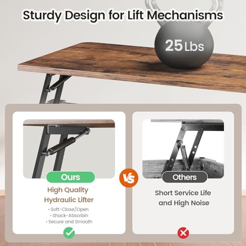 41H1DW5f4TL._SL500_.jpg SEDETA 31.5" Lift Top Coffee Table: Farmhouse Design with Large Hidden Storage & Adjustable Shelves, White - Image 6