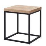 CENSI 18-Inch Natural Oak Accent Table: Modern Industrial Square Side Table in Metal & Wood. - Image 5
