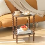 Fultyle Rustic Brown Side Table: Compact 2-Tier End Table with Storage for Small Spaces. - Image 7