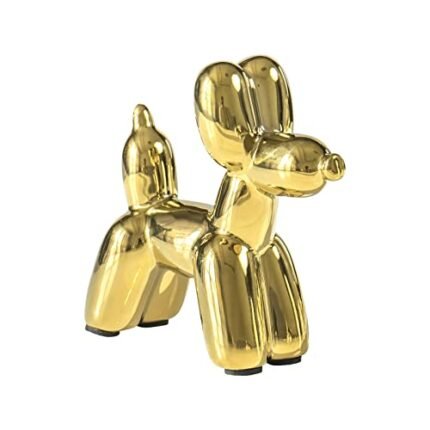 Notakia Cute Ceramics Balloon Dog Statue Crafts Living Room Desktop Decorations,Handmade Modern Small Ceramic Animal Statue Ornament Home Decor Accents