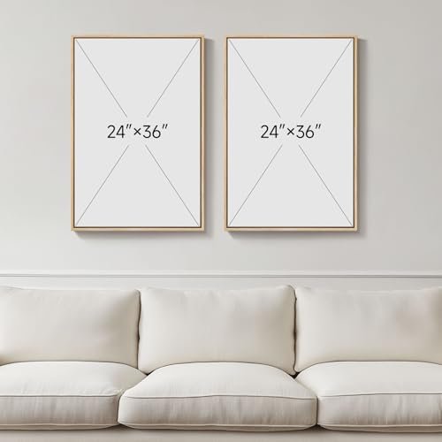41J6gcfkAsL._SL500_.jpg Large Framed Neutral Abstract Art Set of 2 | Colorful Modern Canvas Prints for Living Room & Office (24x36 in) - Image 3