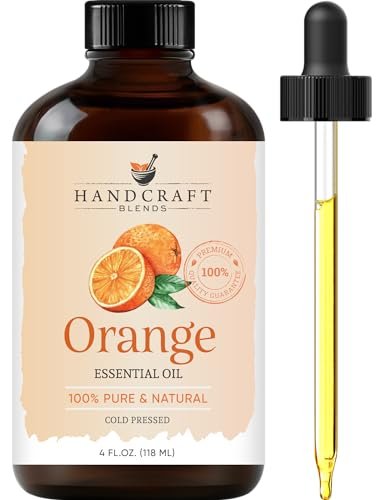 Handcraft Blends Orange Essential Oil – Huge 4 Fl Oz – 100% Pure and Natural – Premium Grade Essential Oil for Diffuser and Aromatherapy, Skin, Massage, Candle and Soap Making Fragrance
