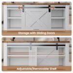 SEDETA 31.5" Lift Top Coffee Table: Farmhouse Design with Large Hidden Storage & Adjustable Shelves, White - Image 8