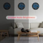 Large LED Digital Wall Clock with Date, Temperature & Auto-Brightness | Modern Plug-In Clock for Home & Office - Image 7