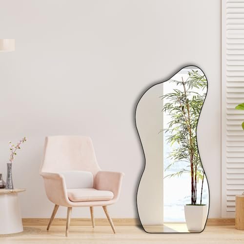 41KyWw5-bjL._SL500_.jpg POZINO Irregular Asymmetrical Wall Mirror, 47.2"x22" Decorative Modern Design for Living Room, Bathroom, Bedroom, Entryway. - Image 3