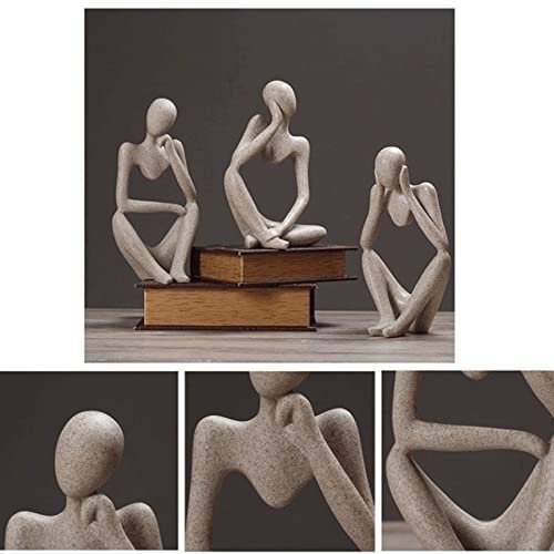 41L2yhRopbL._SL500_.jpg Sandstone Resin Thinker Sculptures - Abstract Ornaments for Housewarming Gifts & Home Décor - Image 5