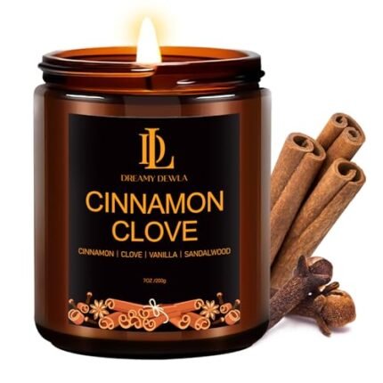 Fall Candle | Cinnamon Clove Scented Candle - Autumn Home Decor, 7oz Autumn Soy Candles with 50hr Burn Time, Holiday Thanksgiving Fall Gifts for Women Men
