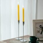 Denique Candlestick Holders Set - 6 Silver Taper Holders for Vintage Modern Table Centerpieces, Home & Wedding Decor. - Image 4