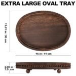 Wooden Decorative Tray - 16x11.8in Rustic Wood Beaded Tray for Living Room, Kitchen, and Bath Decor - Image 2