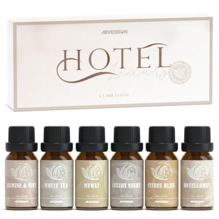 Hotel Diffuser Oils Gift Set, ARVIDSSON Luxury Fragrance Oil Blend, Hotel Scent Essential Oils for Diffuser, Jasmine & Mint, White Tea, Citrus Bliss, MyWay, Gift for Women and Men