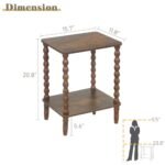 Fultyle Rustic Brown Side Table: Compact 2-Tier End Table with Storage for Small Spaces. - Image 3