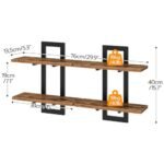 HOOBRO 15-Inch Wall Shelf Set of 2 - Rustic Brown & Black, 2-Tier Storage Shelves for All Rooms - Image 2