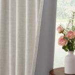 INOVADAY 100% Blackout Curtains - 84" Long Linen Drapes, Thermal Insulated for Bedroom & Living Room, 2 Panels Beige. - Image 5