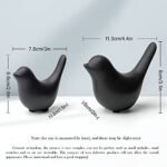 Notakia Black Small Bird Statues - Modern Home Decor Ornaments for Living Room, Bedroom, Office (2 Pcs) - Image 6