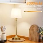 Rechargeable Gold Cordless Table Lamp - 4000mAh, 3000K Touch Control, Ideal for Bedroom & Dining Use! - Image 3