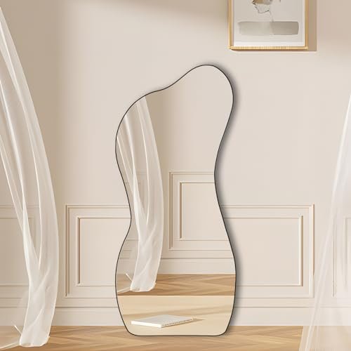 41O1XZ2ltsL._SL500_.jpg POZINO Irregular Asymmetrical Wall Mirror, 47.2"x22" Decorative Modern Design for Living Room, Bathroom, Bedroom, Entryway. - Image 2