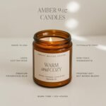 Sweet Water Decor Fall Soy Candles - Hot Cider, Cinnamon, Cloves, and Nutmeg - 9oz Amber Jar, 40-Hour Burn Time! - Image 2