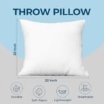 Utopia Bedding Throw Pillows Set of 4 (22"x22") – White Decorative Pillows for Sofa, Bed, Couch - Image 4