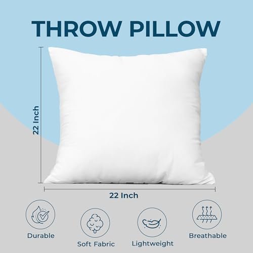 41PO0sCoiOL._SL500_.jpg Utopia Bedding Throw Pillows Set of 4 (22"x22") – White Decorative Pillows for Sofa, Bed, Couch - Image 4
