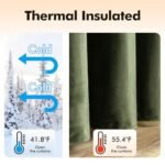 MIULEE Olive Green Velvet Curtains – Elegant Grommet Drapes, Soundproof & Thermal Insulated, 52x84" (Set of 2) for Classic Decor. - Image 5