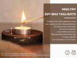 100% Natural Soy Tealight Candles | 100 Pack | Unscented, Long Burning for Weddings & Shabbat - Image 3
