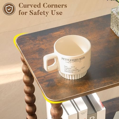 41QLCwJ7Z4L._SL500_.jpg Fultyle Rustic Brown Side Table: Compact 2-Tier End Table with Storage for Small Spaces. - Image 6