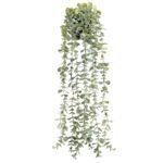 Der Rose 1Pcs Fake Plants Hanging Artificial Potted Faux Eucalyptus Plants for Vintage Boho Farmhouse Bathroom Office Desk Wall Book Shelf Room Accessories Decor Indoor